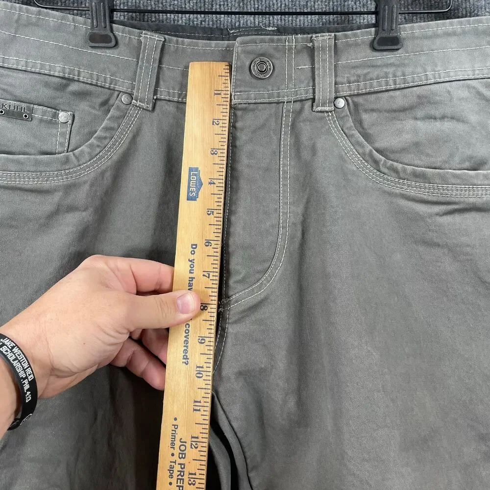 Kuhl Rebel Saddle-Stitched Jeans Men's 34X30 Gray Twill Fabric Outdoor Trail